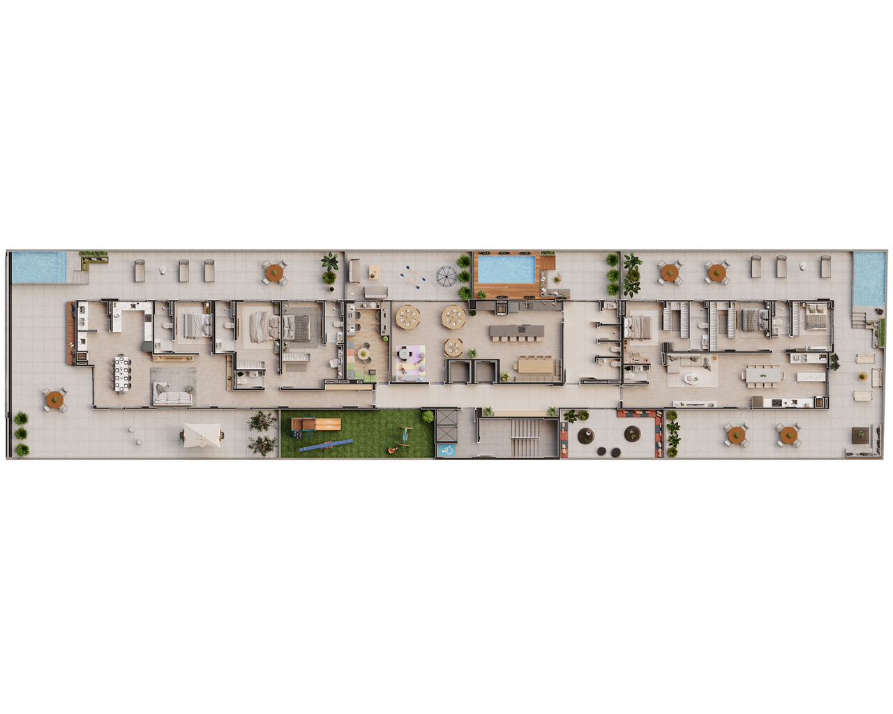 Imagem Apartamento com 1 Suíte + 2 Dormitórios e 2 Vagas | Condomínio com Lazer Completo e Vista Incrível