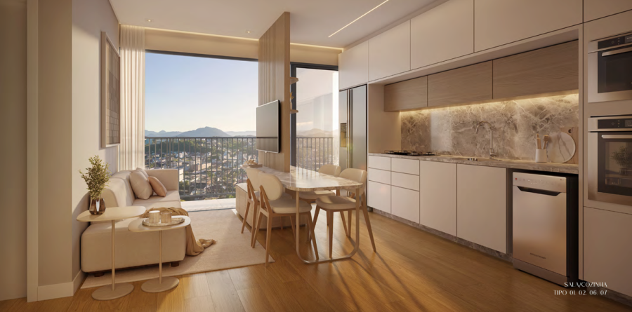 Imagem Apartamento na planta de 1 quarto de 36 a 44,11 m² no Nova Brasília em Jaraguá do Sul