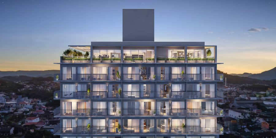 Imagem Apartamento na planta de 1 quarto de 36 a 44,11 m² no Nova Brasília em Jaraguá do Sul