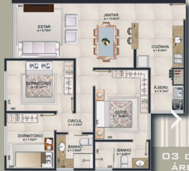 Imagem Apartamento à venda com 1 suíte + 2 quartos, 2 vagas de garagem no Rau